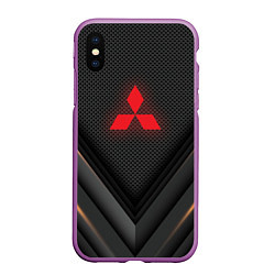 Чехол iPhone XS Max матовый MITSUBISHI, цвет: 3D-фиолетовый