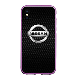 Чехол iPhone XS Max матовый NISSAN, цвет: 3D-фиолетовый