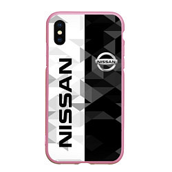 Чехол iPhone XS Max матовый NISSAN, цвет: 3D-розовый
