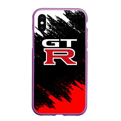 Чехол iPhone XS Max матовый NISSAN GTR, цвет: 3D-фиолетовый