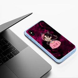 Чехол iPhone XS Max матовый LIL PEEP, цвет: 3D-голубой — фото 2