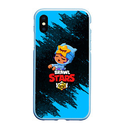 Чехол iPhone XS Max матовый BRAWL STARS SANDY, цвет: 3D-голубой