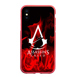 Чехол iPhone XS Max матовый ASSASSINS CREED, цвет: 3D-красный