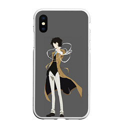 Чехол iPhone XS Max матовый Osamu Dazai, цвет: 3D-белый