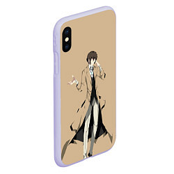 Чехол iPhone XS Max матовый Osamu Dazai, цвет: 3D-светло-сиреневый — фото 2