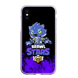 Чехол iPhone XS Max матовый Brawl stars leon оборотень