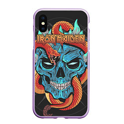 Чехол iPhone XS Max матовый Iron Maiden, цвет: 3D-сиреневый