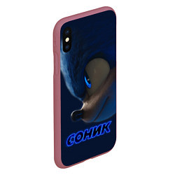 Чехол iPhone XS Max матовый SONIC, цвет: 3D-малиновый — фото 2