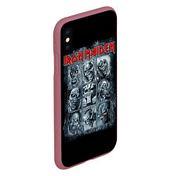 Чехол iPhone XS Max матовый Iron Maiden, цвет: 3D-малиновый — фото 2