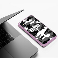 Чехол iPhone XS Max матовый Пограничные Войска, цвет: 3D-сиреневый — фото 2