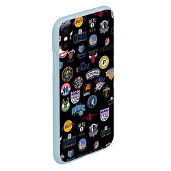 Чехол iPhone XS Max матовый NBA Pattern, цвет: 3D-голубой — фото 2