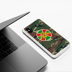 Чехол iPhone XS Max матовый Пограничные Войска, цвет: 3D-белый — фото 2