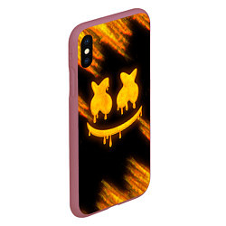 Чехол iPhone XS Max матовый Marshmello, цвет: 3D-малиновый — фото 2