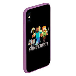Чехол iPhone XS Max матовый MINECRAFT, цвет: 3D-фиолетовый — фото 2