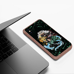 Чехол iPhone XS Max матовый KIMETSU NO YAIBA, цвет: 3D-коричневый — фото 2