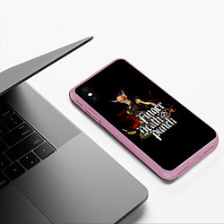 Чехол iPhone XS Max матовый Five Finger Death Punch, цвет: 3D-розовый — фото 2