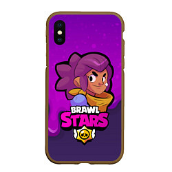 Чехол iPhone XS Max матовый Brawl stars Шелли, цвет: 3D-коричневый