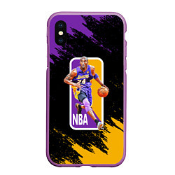 Чехол iPhone XS Max матовый LA LAKERS KOBE BRYANT, цвет: 3D-фиолетовый