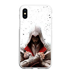 Чехол iPhone XS Max матовый ASSASSINS CREED, цвет: 3D-белый