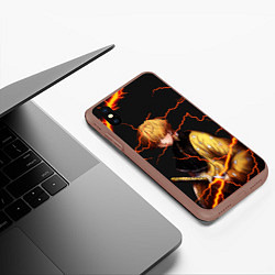 Чехол iPhone XS Max матовый KIMETSU NO YAIBA, цвет: 3D-коричневый — фото 2