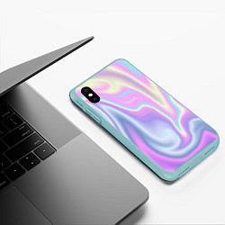 Чехол iPhone XS Max матовый Vaporwave, цвет: 3D-мятный — фото 2