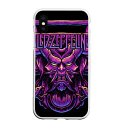 Чехол iPhone XS Max матовый Led Zeppelin, цвет: 3D-белый