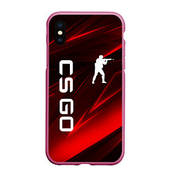 Чехол iPhone XS Max матовый CS GO, цвет: 3D-малиновый