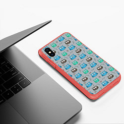 Чехол iPhone XS Max матовый Совята, цвет: 3D-красный — фото 2