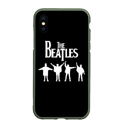 Чехол iPhone XS Max матовый Beatles, цвет: 3D-темно-зеленый
