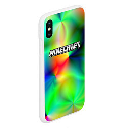 Чехол iPhone XS Max матовый MINECRAFT, цвет: 3D-белый — фото 2