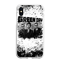 Чехол iPhone XS Max матовый GreenDay, цвет: 3D-белый