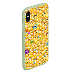 Чехол iPhone XS Max матовый Смайлики Emoji, цвет: 3D-салатовый — фото 2