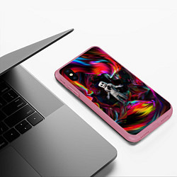 Чехол iPhone XS Max матовый Marshmello, цвет: 3D-малиновый — фото 2