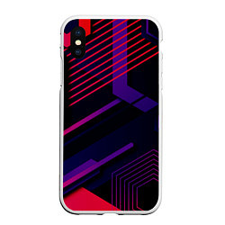 Чехол iPhone XS Max матовый Modern Geometry, цвет: 3D-белый