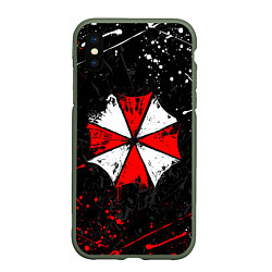 Чехол iPhone XS Max матовый RESIDENT EVIL UMBRELLA, цвет: 3D-темно-зеленый