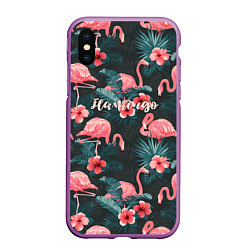 Чехол iPhone XS Max матовый Flamingo, цвет: 3D-фиолетовый