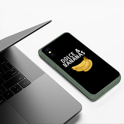 Чехол iPhone XS Max матовый Dolce and Bananas, цвет: 3D-темно-зеленый — фото 2