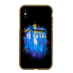 Чехол iPhone XS Max матовый DOCTOR WHO, цвет: 3D-коричневый