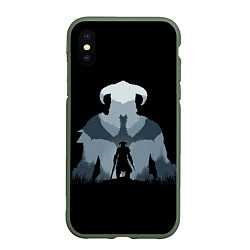 Чехол iPhone XS Max матовый THE ELDER SCROLLS, цвет: 3D-темно-зеленый