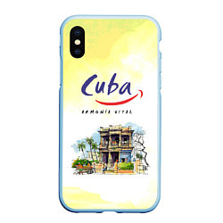Чехол iPhone XS Max матовый Куба, цвет: 3D-голубой