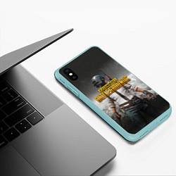 Чехол iPhone XS Max матовый PUBG, цвет: 3D-мятный — фото 2