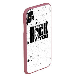 Чехол iPhone XS Max матовый Queen - We Will Rock You, цвет: 3D-малиновый — фото 2