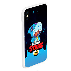 Чехол iPhone XS Max матовый BRAWL STARS LEON SHARK, цвет: 3D-белый — фото 2