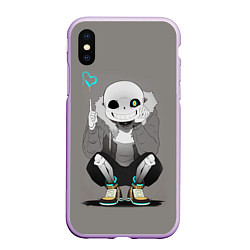 Чехол iPhone XS Max матовый UNDERTALE, цвет: 3D-сиреневый