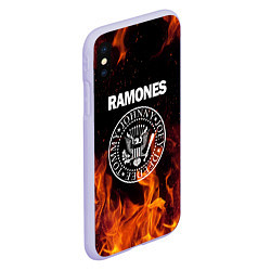 Чехол iPhone XS Max матовый Ramones, цвет: 3D-светло-сиреневый — фото 2