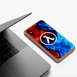 Чехол iPhone XS Max матовый HALF-LIFE, цвет: 3D-коричневый — фото 2