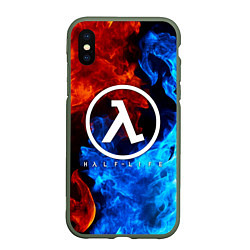 Чехол iPhone XS Max матовый HALF-LIFE, цвет: 3D-темно-зеленый