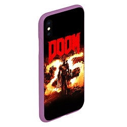 Чехол iPhone XS Max матовый DOOM 25 years, цвет: 3D-фиолетовый — фото 2