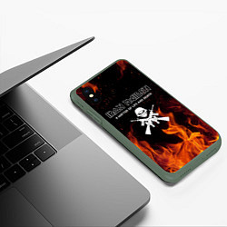 Чехол iPhone XS Max матовый IRON MAIDEN, цвет: 3D-темно-зеленый — фото 2