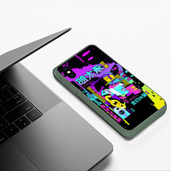 Чехол iPhone XS Max матовый JoJo Bizarre Adventure, цвет: 3D-темно-зеленый — фото 2